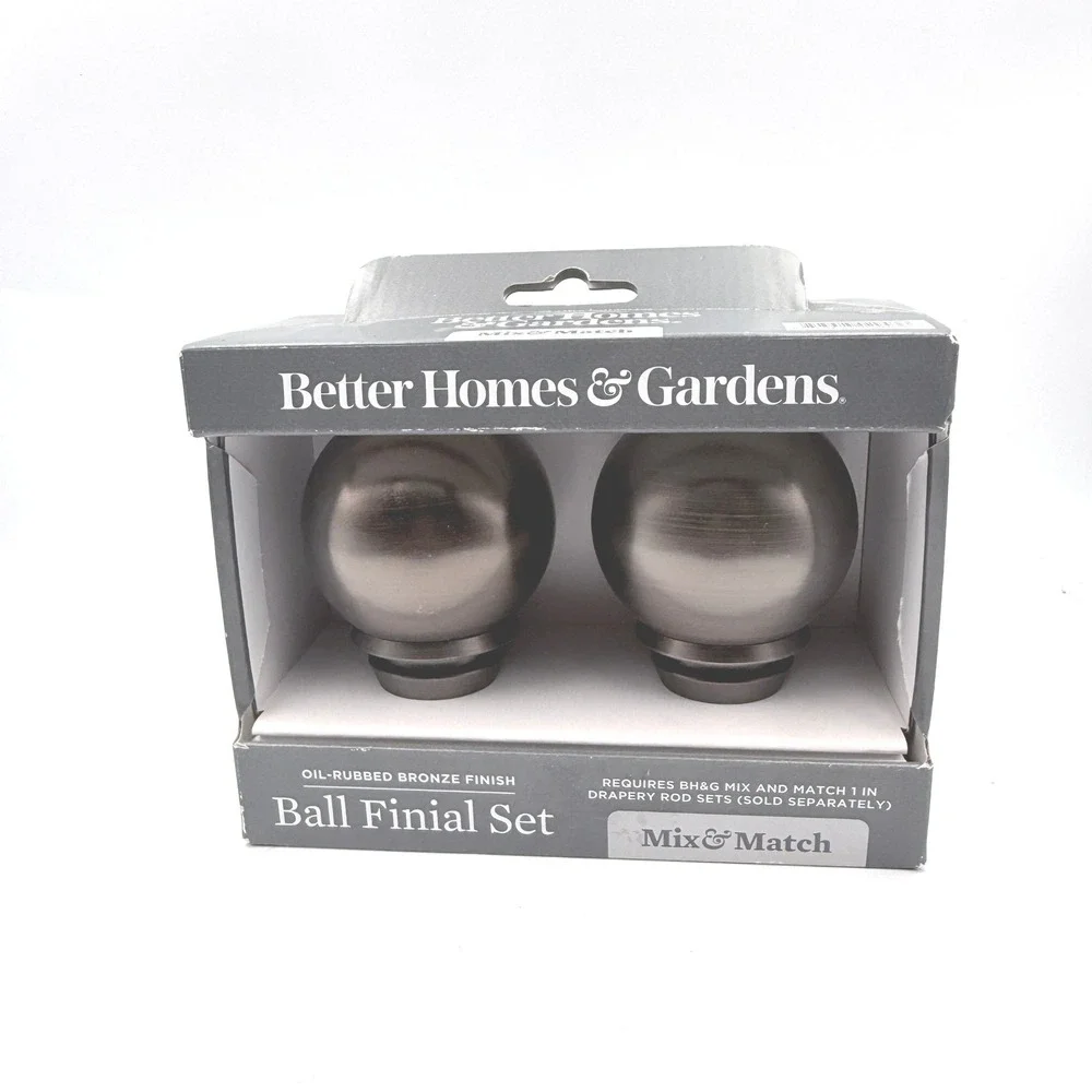 Better Homes & Gardens Ball Finial Set 1 Inch Oil-Rubbed Bronze Finish